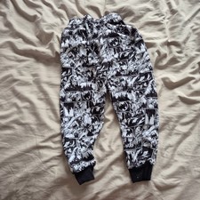 Black white comic pj bottoms