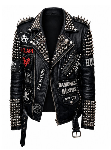 Men studded punk leather - punk,