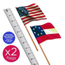 2 X FLAGS US Civil War North South 34/7 Set (Quality) 1:32 Scale Britains Style