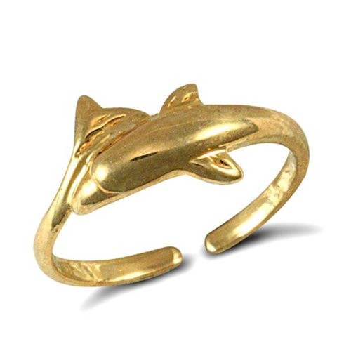 Dolphin toe ring 9ct - dolphin, gold