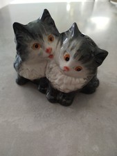 BESWICK VINTAGE GREY & WHITE PERSIAN KITTENS  FIGURE 1316 8.5CM TALL PERFECT 