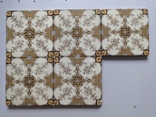 Minton Fireplace Transfer Print Floral  Design Set of 5 Victorian Antique Tiles