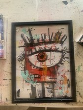 Basquiat Style Print Framed A4