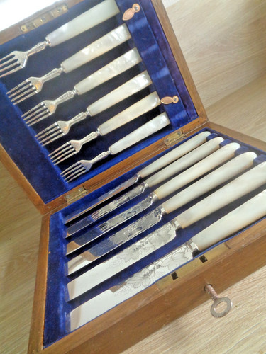 Silver knives forks mother - silver,