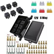 Fuse Relay Box 6 Relay Holder 12V Fuse Box 6 Way Holder Fuse Block Car Boat UK