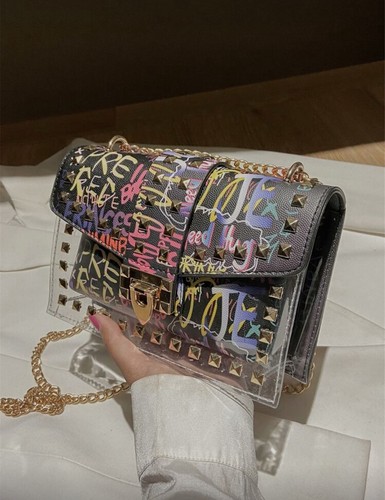 Graffiti print crossbody bag - print,