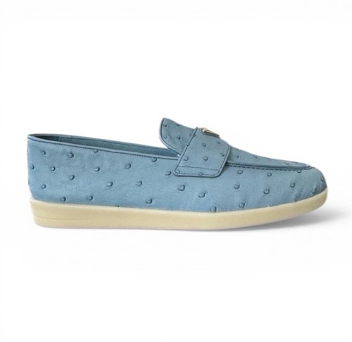 Prada ostrich leather loafers - prada,