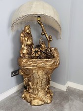 Rare And Unique Floor Lamp And Water Feature With Buddha And Monkey Design