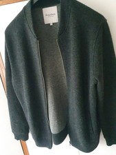 Hardy Amies Mens Wool blend Grey Zip Bomber Jacket Size XL Slimfit