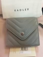 Radley Rowe Avenue Medium Tri-fold Purse  Grey Leather BNWT AND DUSTBAG