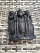Vintage Hand Carved Wooden 3