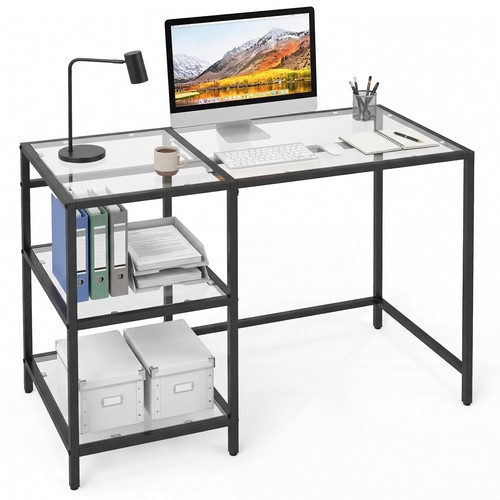 Tempered glass computer desk - glass,