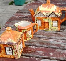 Cottage Ware Price Tea Pot Milk Jug Sugar Bowl Vintage Made In England Ceramic