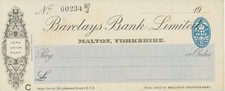GB OLD CHECKS 1928 Barclays