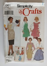 Uncut  Vintage Retro Reprint Apron Pinny Sewing Pattern One Size Simplicity 5961