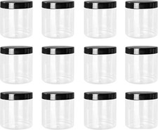 12 Pack Plastic Jars with