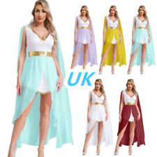 UK Women's Ancient Greek Queen Princess Cosplay Dress Roman Grecian Toga Costume