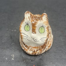 Vintage Philip  Laureston Art Pottery Orange Tabby Cat Green Eyes England