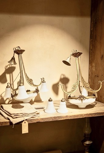 Pair antique chandeliers - antique, chandeliers-