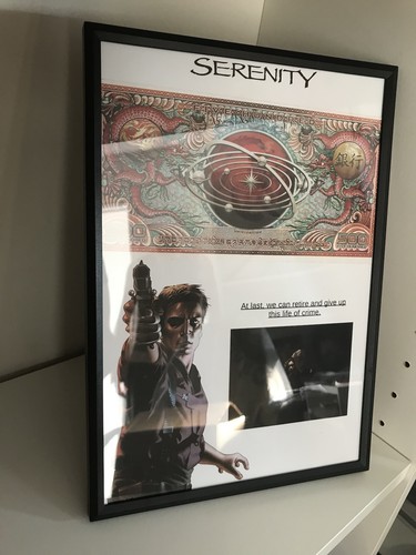 Serenity movie prop - movie, framed