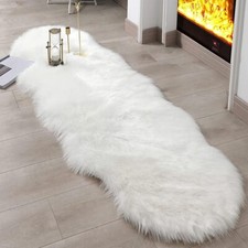 Carpet Non Slip Fluffy Shaggy Soft Rugs Sheepskin Rug Bedroom Mats Faux Fur UK