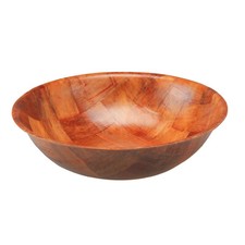 25cm Round Woven Fruit Snack Dessert Salad Weave Wooden Serving Kitchen Bowl New