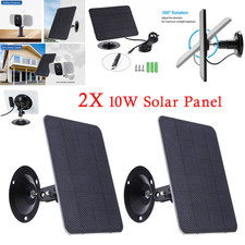 2X Solar Panel For CCTV Security Camera Micro USB USB-C Port Charger Outdoor 10W