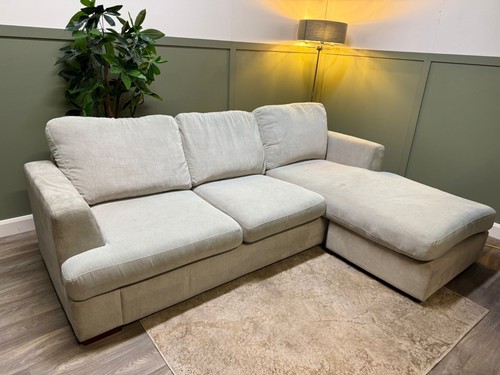 Cream fabric corner - corner, sofa
