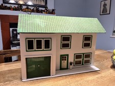 Vintage Retro Wooden Dolls House Scratch Built with Furniture