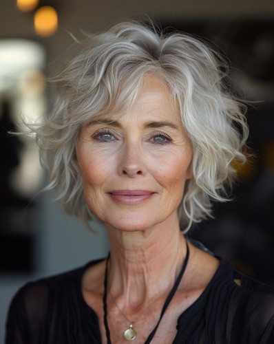 Short blonde bob wave - short,