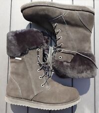 EMU Australia Shoreline Waterproof Boots UK8 Sheepskin Suede Black