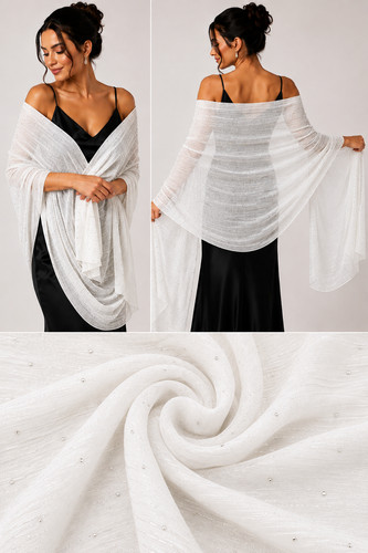 Large pashmina wrap - large, silver