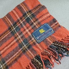 Vintage Highland Tweeds All Wool Blanket Throw Tartan Check UK 280x140cm