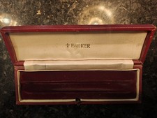 Rare Parker Presidential Gold Fountain Pen Case Box, Red.