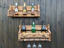 Wooden wine drinks wall shelf