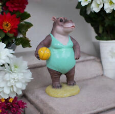 Volleyball Hippo Ornament Beach Statue Funny Cute Gift Idea