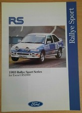 1993 FORD ESCORT RS2000 Rallye Sport Series car sales brochure. Racing catalogue