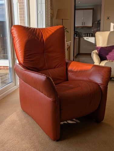 Burnt orange leather himolla - orange,