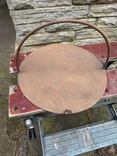 Cast iron vintage flat plate 15" gypsy traveller  pan fire tripod cooking