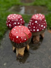 Three mushroom toadstools