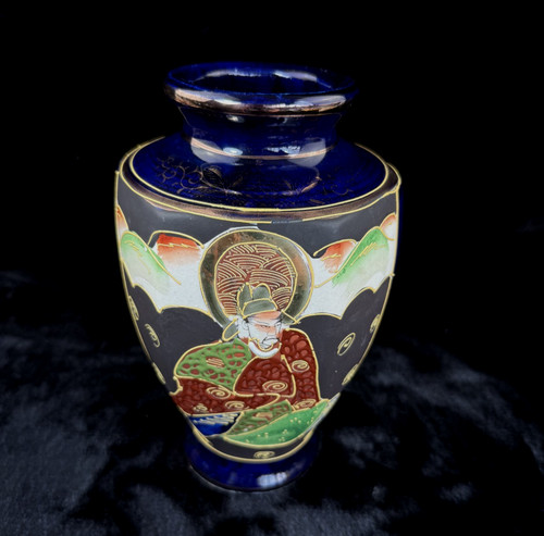 Oriental hand painted - oriental, navy