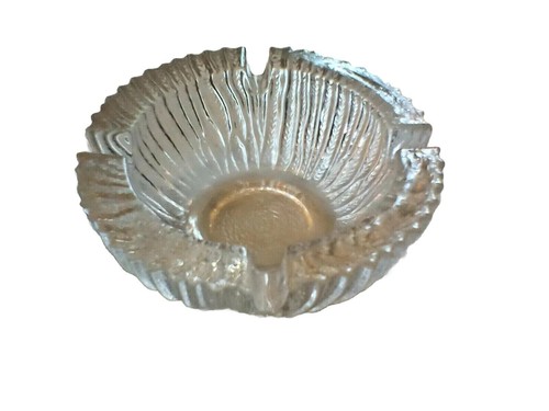 Vintage clear round ashtray - ,