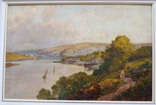 Edwin Alfred Pettit (1840 -1912). Oil on Canvas. River and Town View.