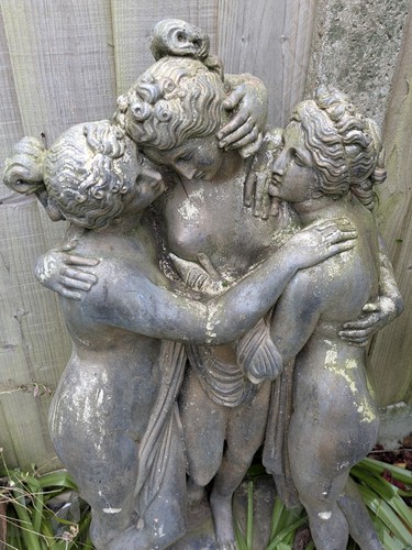 Vintage garden statue three - vintage,