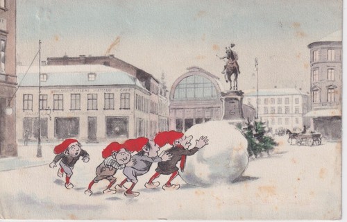 Postcard 1908 swedish tomte - postcard,