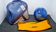 Vintage Brunswick Laser Ball and Bag  7.16kg with Master Polishing sling