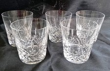 Superb Set of 5 Quality Cut Glass Whisky Tumblers Vintage Lead Crystal 