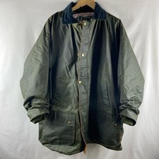 Country Leisure Wear Wax Coat Jacket XL Extra Large Green Button Zip Waxed Field