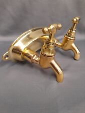  BRASS WALL MOUNTED KITCHEN / BATHROOM TAPS, REFURBED, IDEAL BELFAST SINK