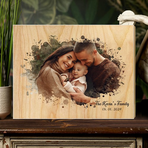 Personalised wooden photo - wooden,
